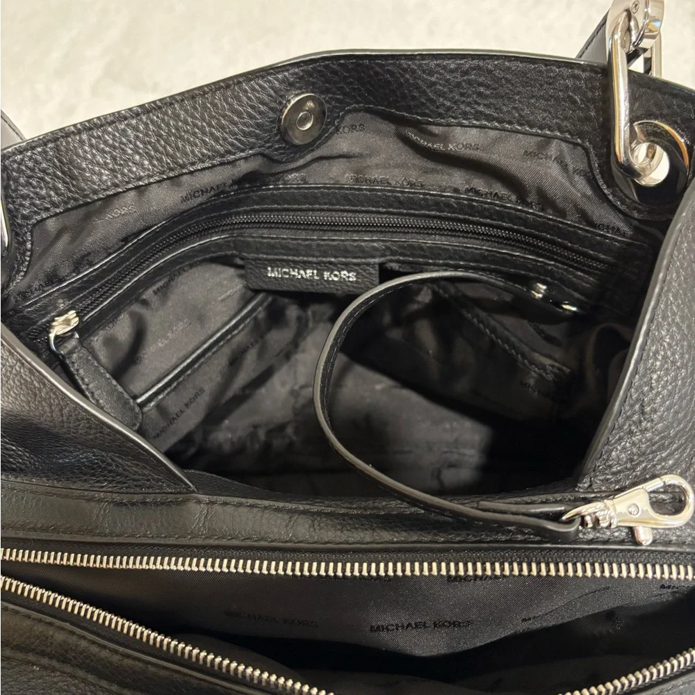 MICHAEL KORS | Floral Stud Raven Black Shoulder Bag - Picture 6 of 10